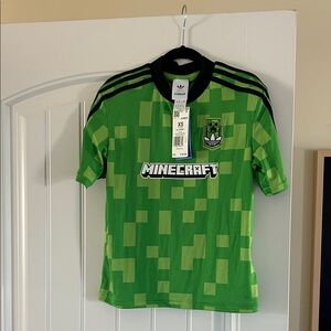 Adidas Green Pixel Minecraft Soccer Jersey